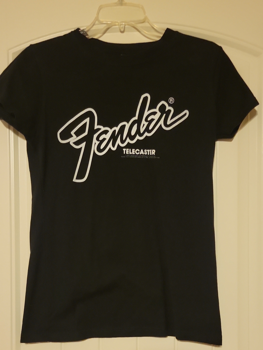 Fender Black Tee with White Logo Size MED